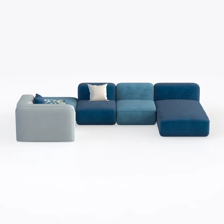 BALUS Folding Sofa Bed, Velvet Floor Sofa with 3 O