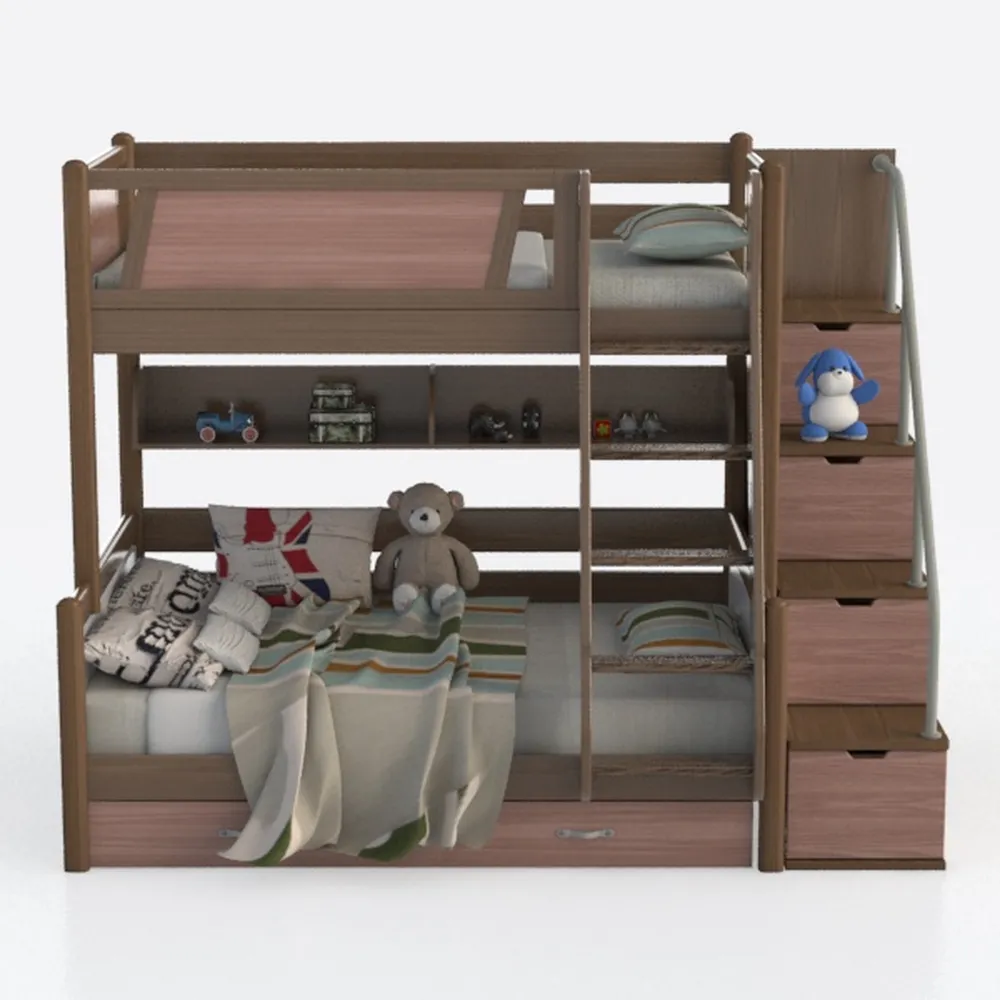 Acme Jason Wooden Twin Over Full Storage Bunk Bed 