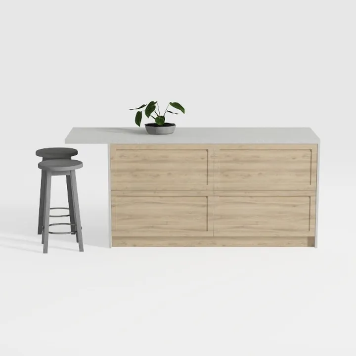 Myro White and Maple Nutmeg Melamine 46.75 in. Kit