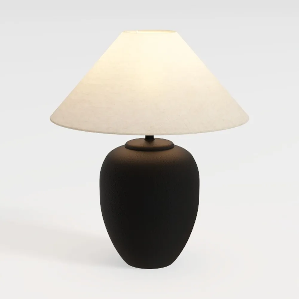 Farmhouse Table Lamps Black 18.8" Tall Ceramic