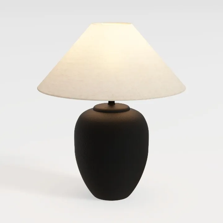 Farmhouse Table Lamps Black 18.8" Tall Ceramic