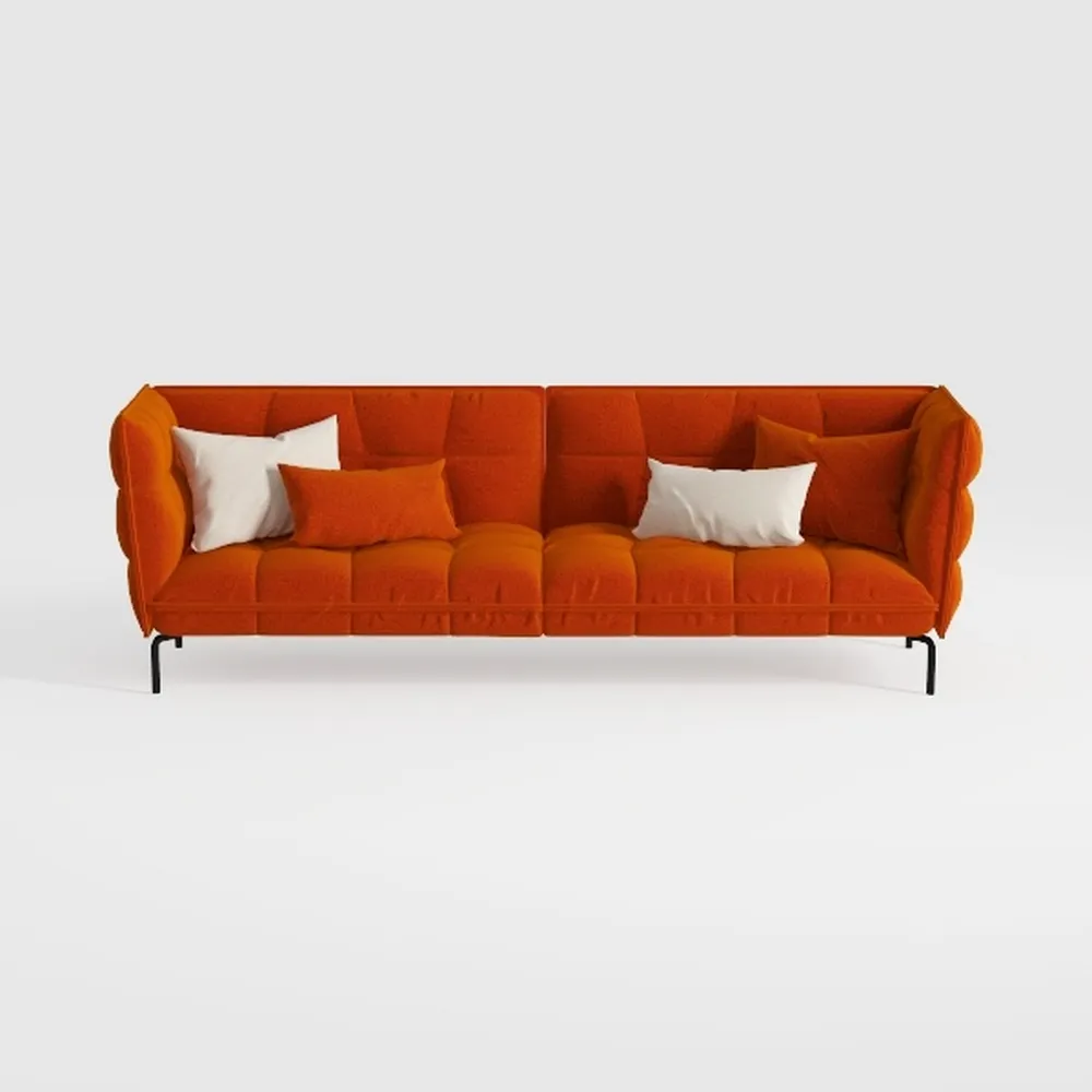RENDGO Velvet Loveseat Sofa, 64.2'' Mid Modern Sma
