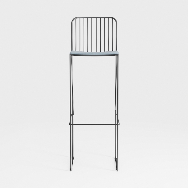 Masami 26 in. Grey/Black Metal Counter Stool