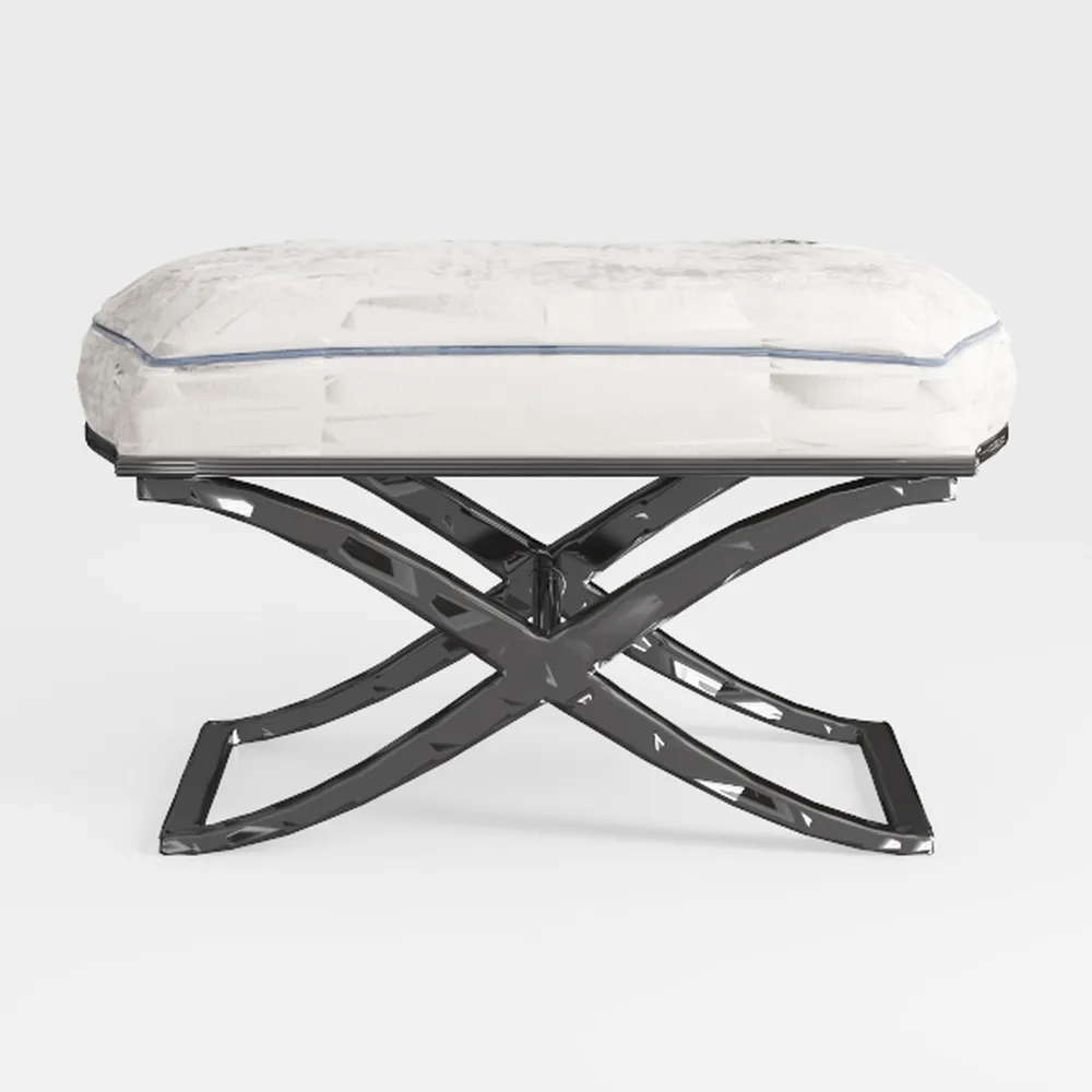 LITA 2 Pcs Folding Upholstered Footrest Stool