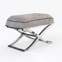 LITA 2 Pcs Folding Upholstered Footrest Stool Right 45 Degree View