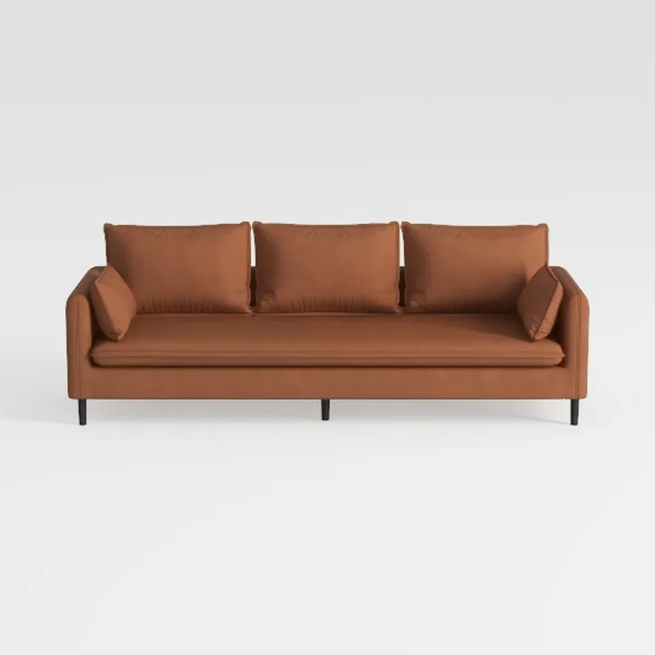Home Furniture Leather Square Arm Sofa Small