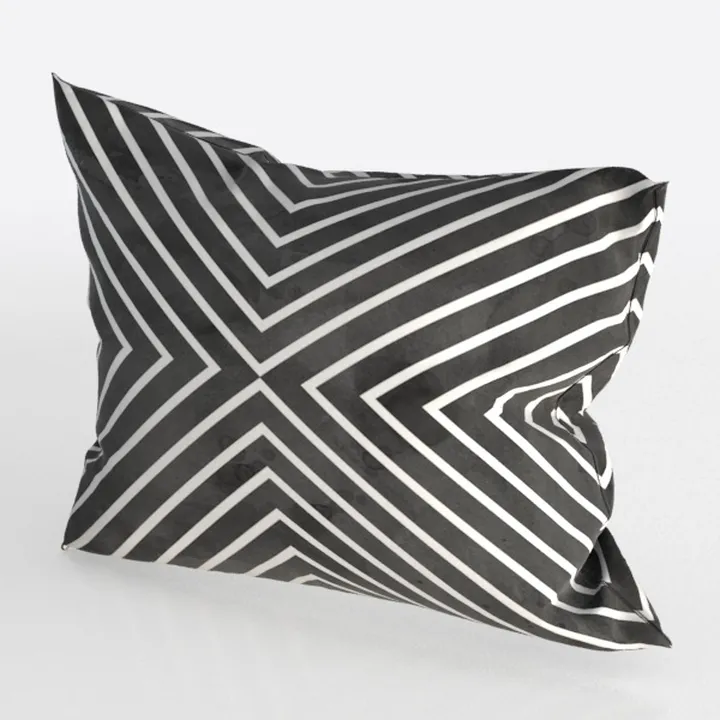 Modern Geometric Striped Fabric Throw Pillow 3D Model