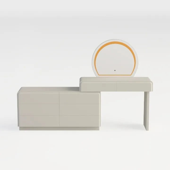 JCPQDWTD Tavolo da Trucco Bianco per Donne e Ragazze, da Parete con Specchio e Due cassetti, Tavolo da Trucco Galleggiante con Accessori per imballaggio, Dimensioni 95 cm, Ideale per Camera da Letto