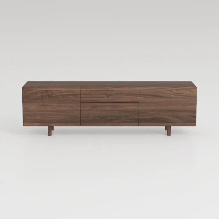 Minimalist Walnut Solid Wood Sideboard Storage Cabinet 3D Model