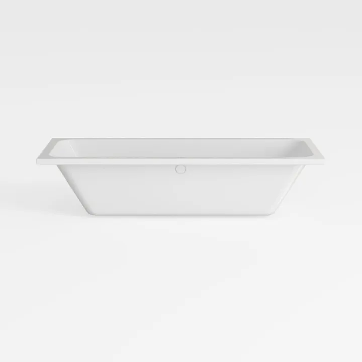 Minimalist White Acrylic Drop-in Bathtub 3D Model