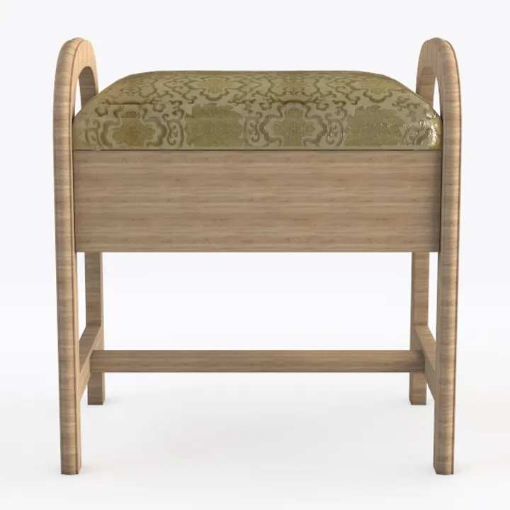 PREMIER Housewares 2403247 Sedile Curvo con Copertura Miscela di Lino Naturale e Cotone e Gambe MDF Scuro con Finitura in PVC