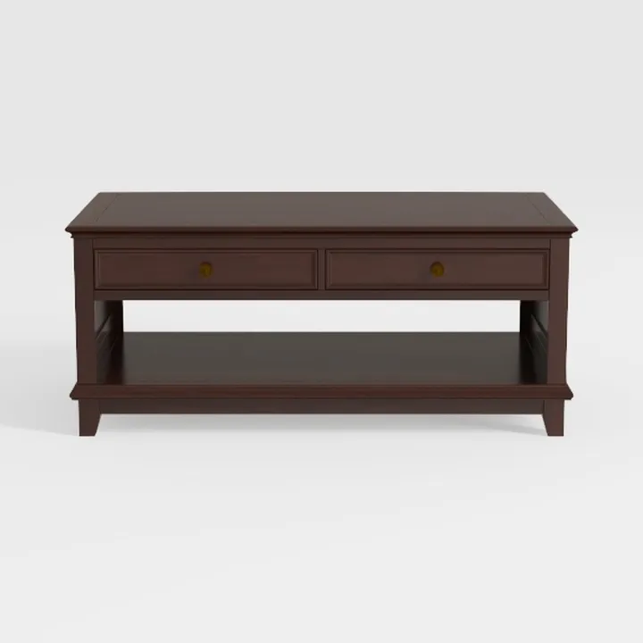 Traditional Walnut Solid Wood 2 Drawer Storage Coffee Table 3D Model