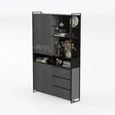 71’’ Farmhouse Kitchen Pantry Cabinet, Tall Left 45 Degree View