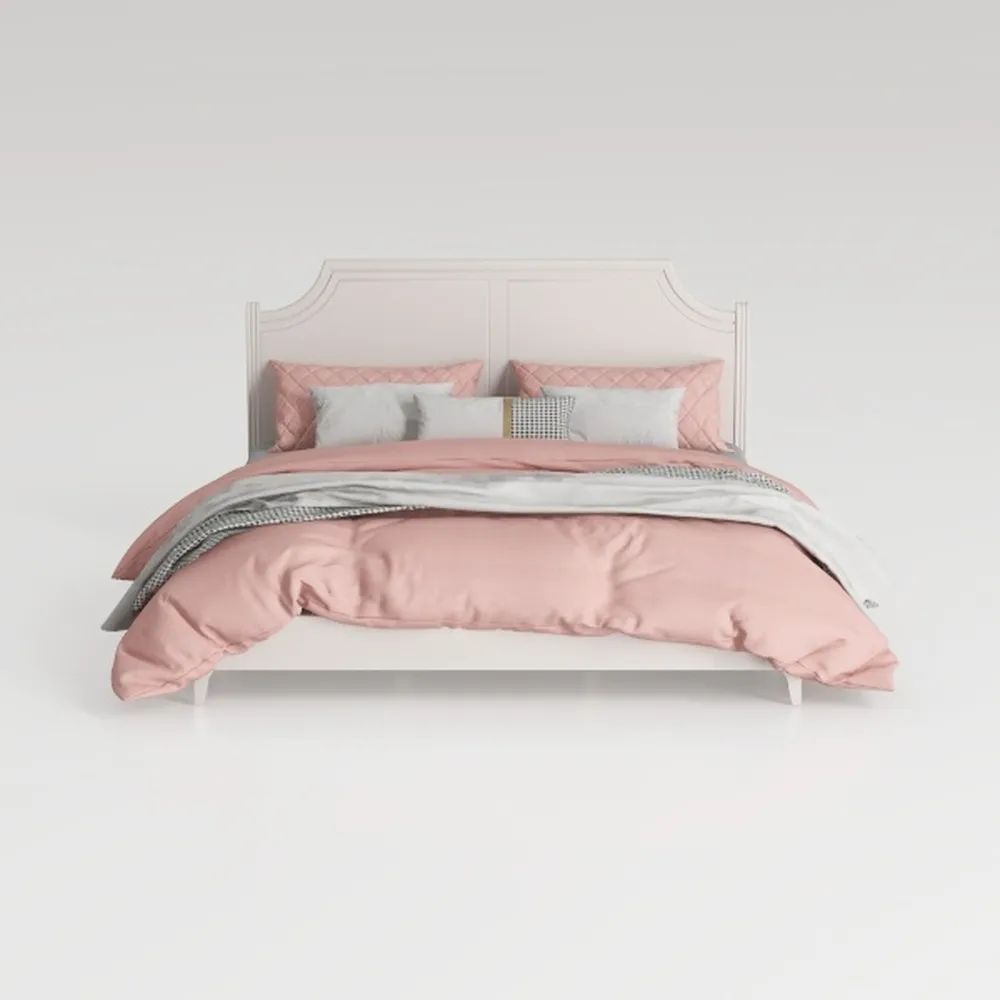 Pemberly Row Diamond Tufted Velvet Wood Queen Bed