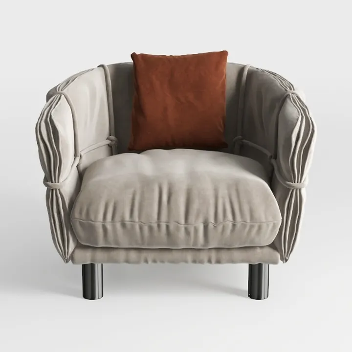 Pemberly Row Modern Living Room Round Back Velvet 