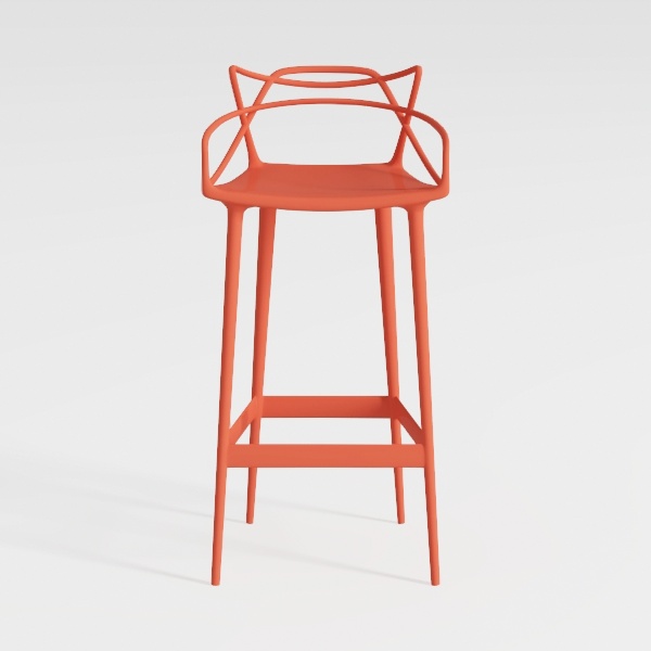Joyous 34.30 in. Salmon Indoor/Outdoor Barstool (S