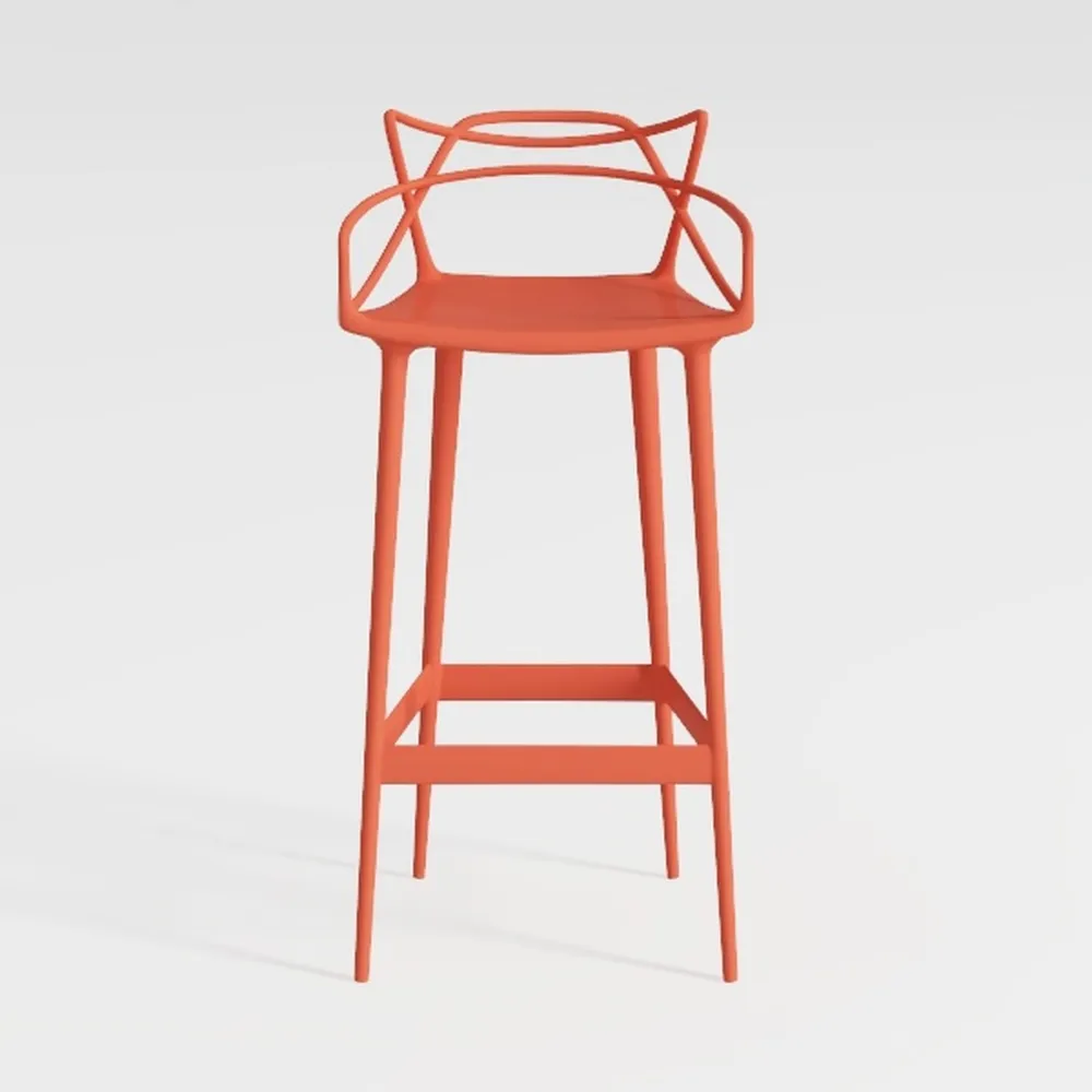 Joyous 34.30 in. Salmon Indoor/Outdoor Barstool (S