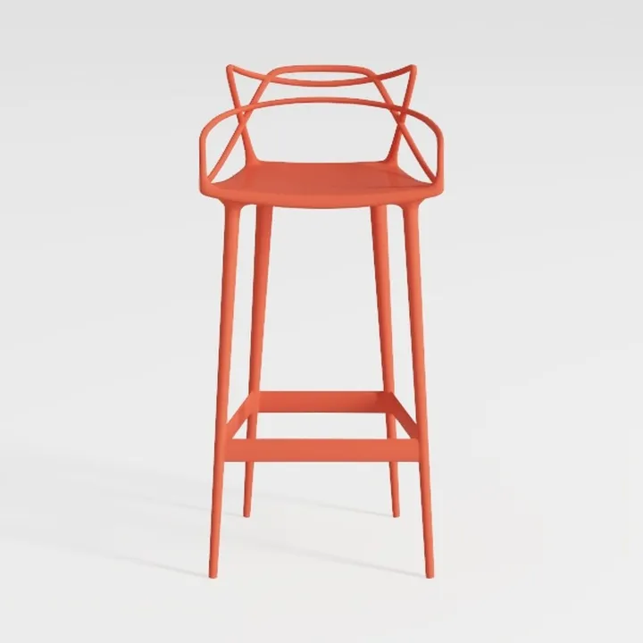 Joyous 34.30 in. Salmon Indoor/Outdoor Barstool (S