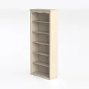 Minimalist Off White Solid Wood Open Bookshelf 3D Model Left 45 Degree View