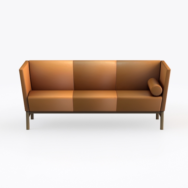 Valencia Varese 90&quot; Full Leather Couch Cognac Tan 