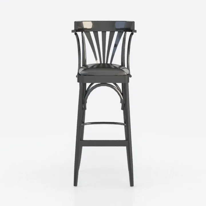 Modern Black Metal Upholstered Bar Stool 3D Model