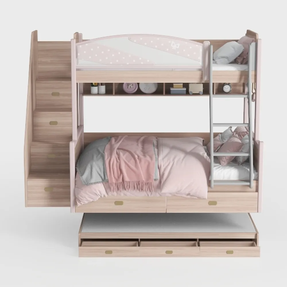 SUNLEI Metal Loft Bed with 2 Secured Ladders