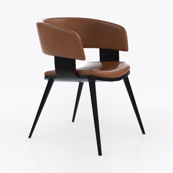 Modern Dining Chair Set of 2, Leather Cushioned