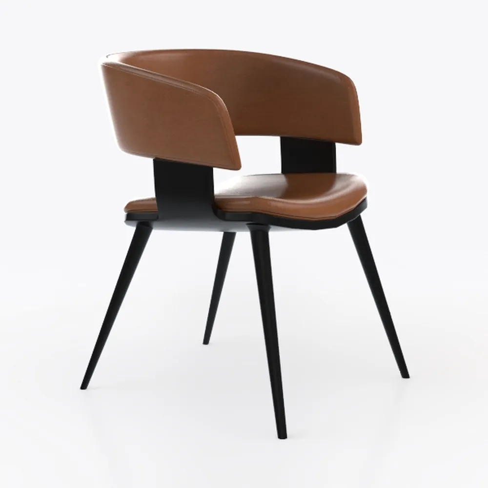 Modern Dining Chair Set of 2, Leather Cushioned