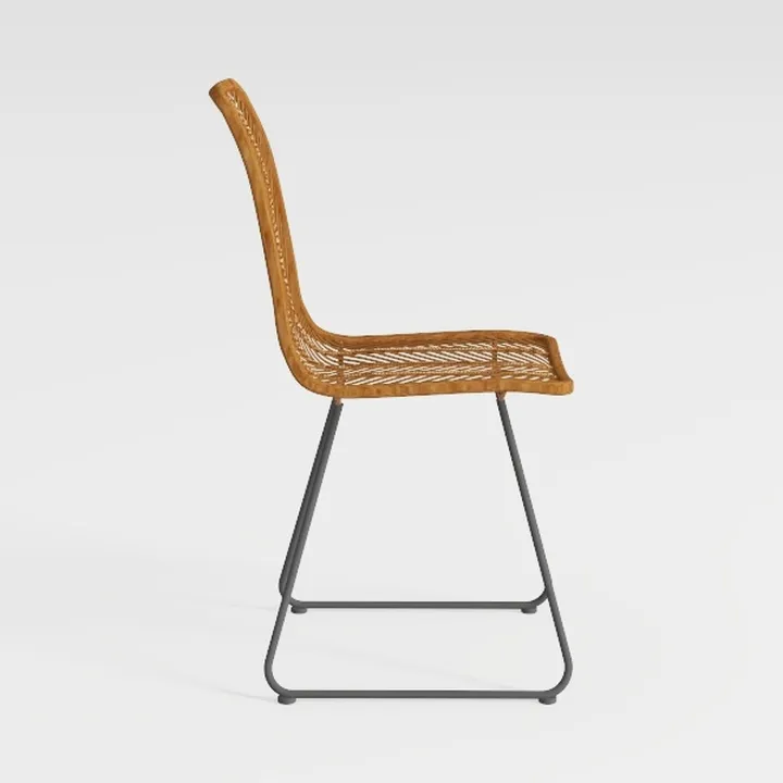 Bohemian Rattan Woven Metal Frame Dining Chair 3D Model