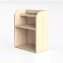 Minimalist Solid Wood Open Storage Bookshelf 3D Model Left 45 Degree View
