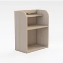Minimalist Solid Wood Open Storage Bookshelf 3D Model Right 45 Degree View