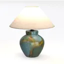 Modern Glazed Ceramic Fabric Shade Table Lamp 3D Model Left 45 Degree View