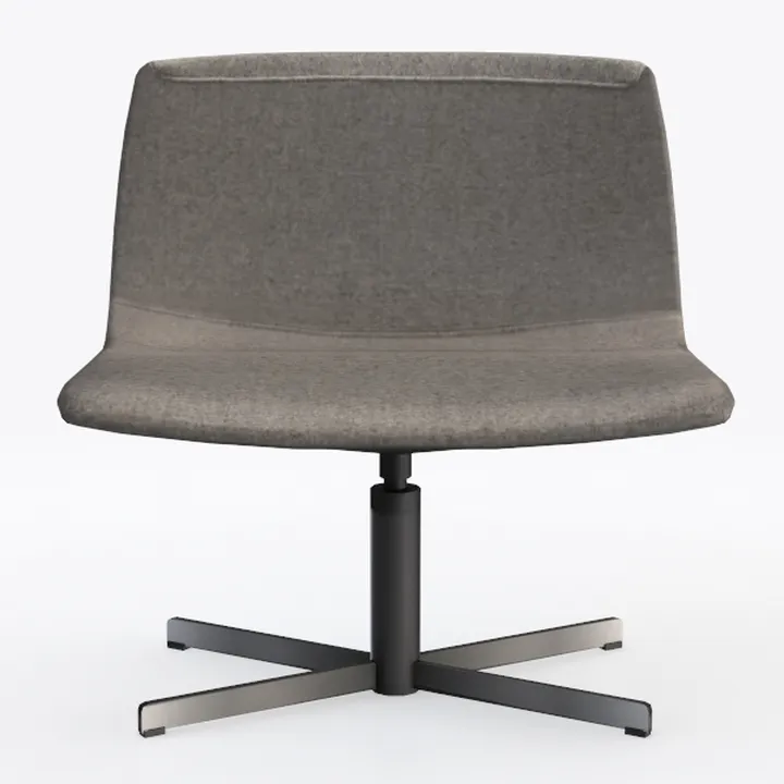 Minimalist Fabric Metal Swivel Office Armchair 3D Model