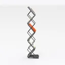Modern Metal Acrylic Freestanding Magazine Display Rack 3D Model Right 45 Degree View