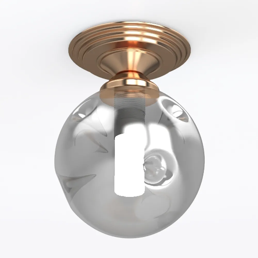 Semi Flush Mount Ceiling Light, Black Vintage