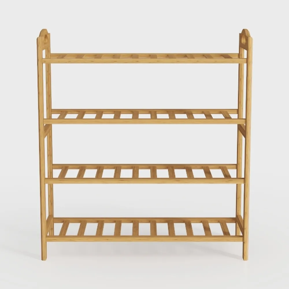 Smiry Bamboo Shoe Rack for Closet, 4 Tier Wooden