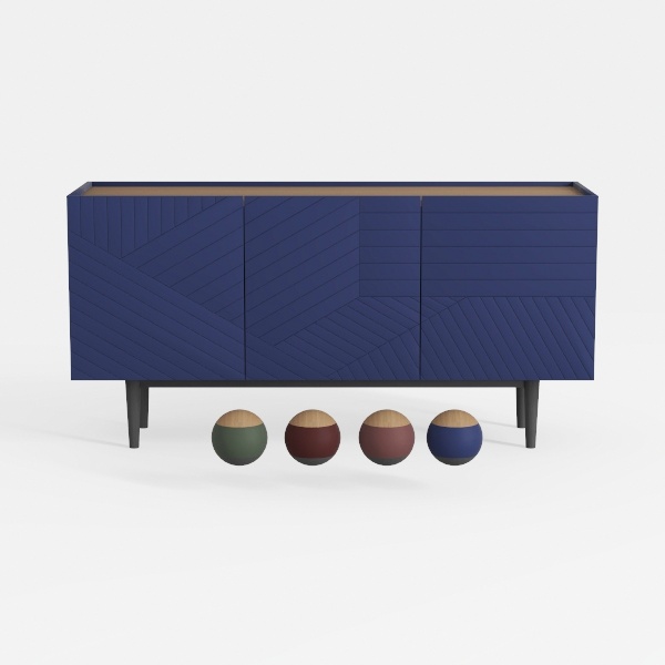 Manhattan Comfort Duane 59-Inch Ribbed Mid Century