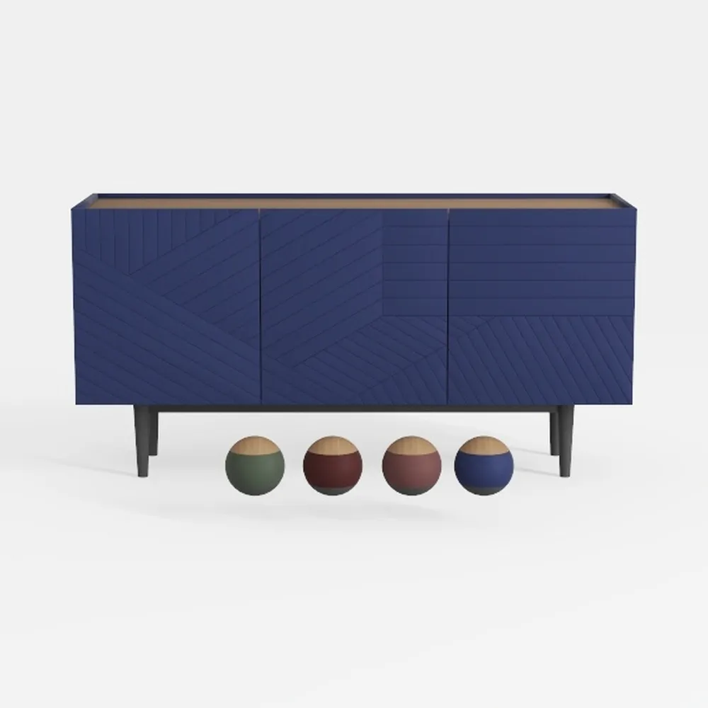 Manhattan Comfort Duane 59-Inch Ribbed Mid Century