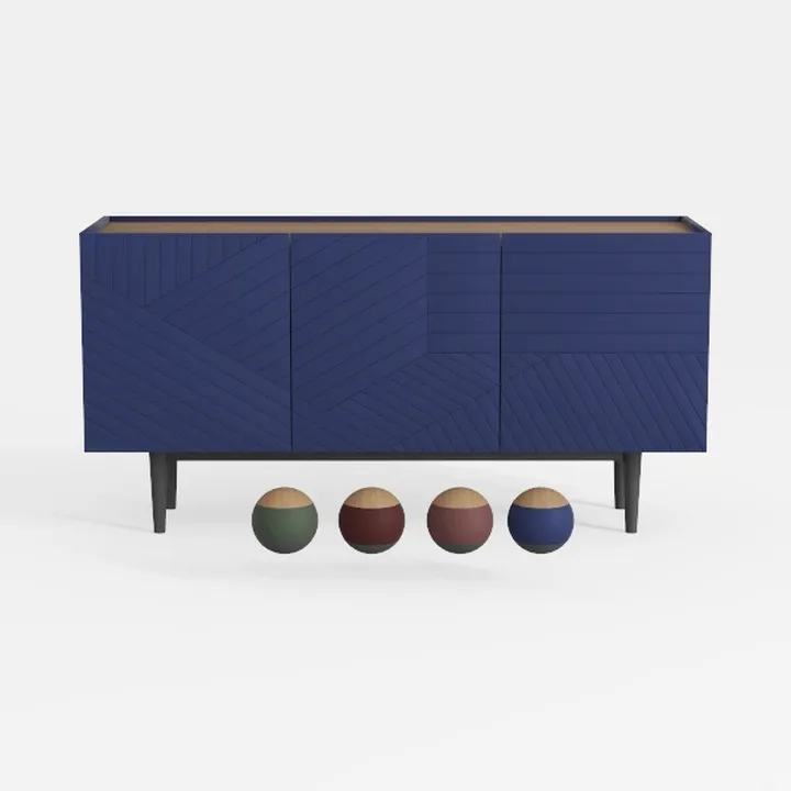 Manhattan Comfort Duane 59-Inch Ribbed Mid Century