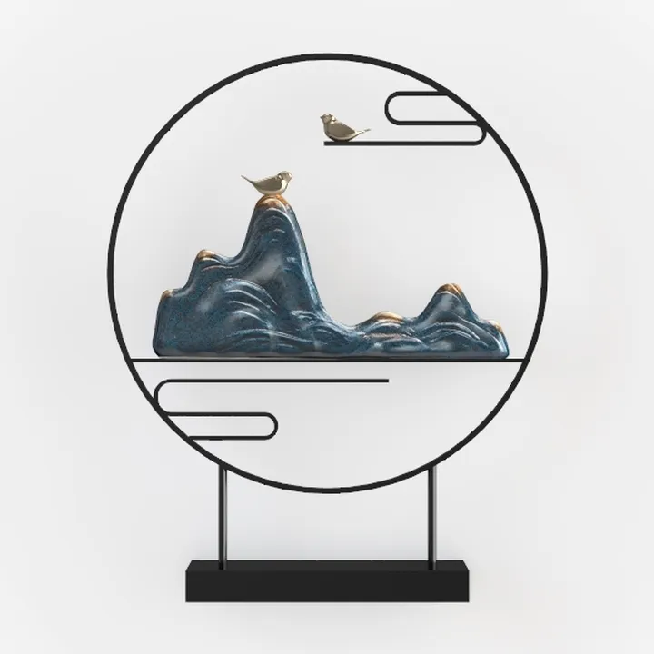 Modern Minimalist Ceramic Mountain Desktop Ornament Decor 3D Model