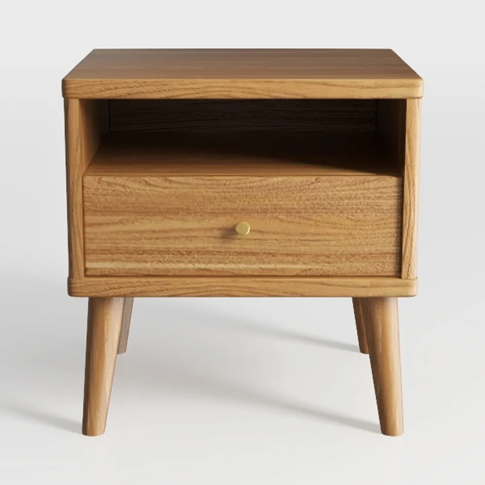 Rattan Nightstands Set of 2, Boho Night Stand with