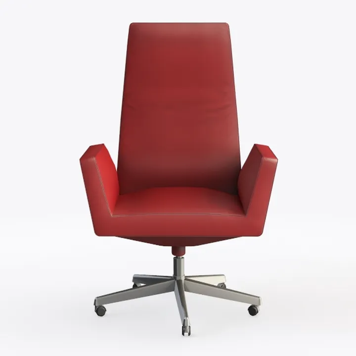 High Back Manager's Faux Leather Chair in Red with