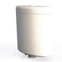 Minimalist White Plastic Toilet Tank 3D Model Left 45 Degree View