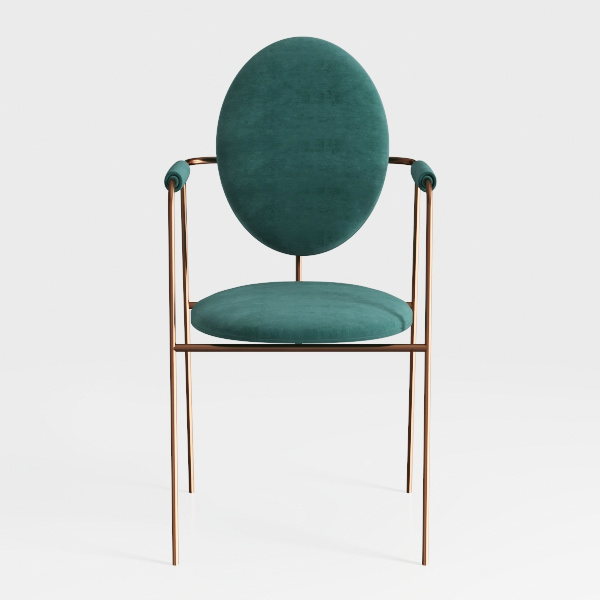 Nordlys Metal and Green Velvet Lounge Chair Classi