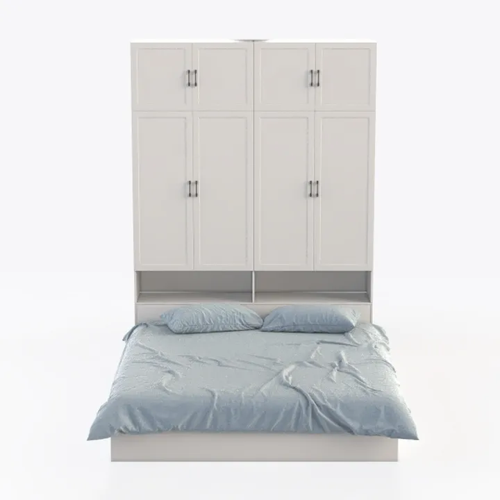 Bestar Versatile Queen Murphy Bed and 2 Closet Org