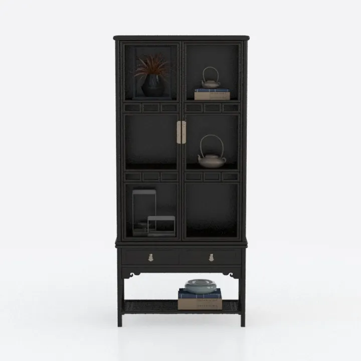 SIHANM Black Storage Cabinet with 2 Drawers