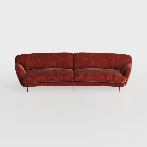 RENDGO Velvet Loveseat Sofa, 64.2&#39;&#39; Mid Modern Sma