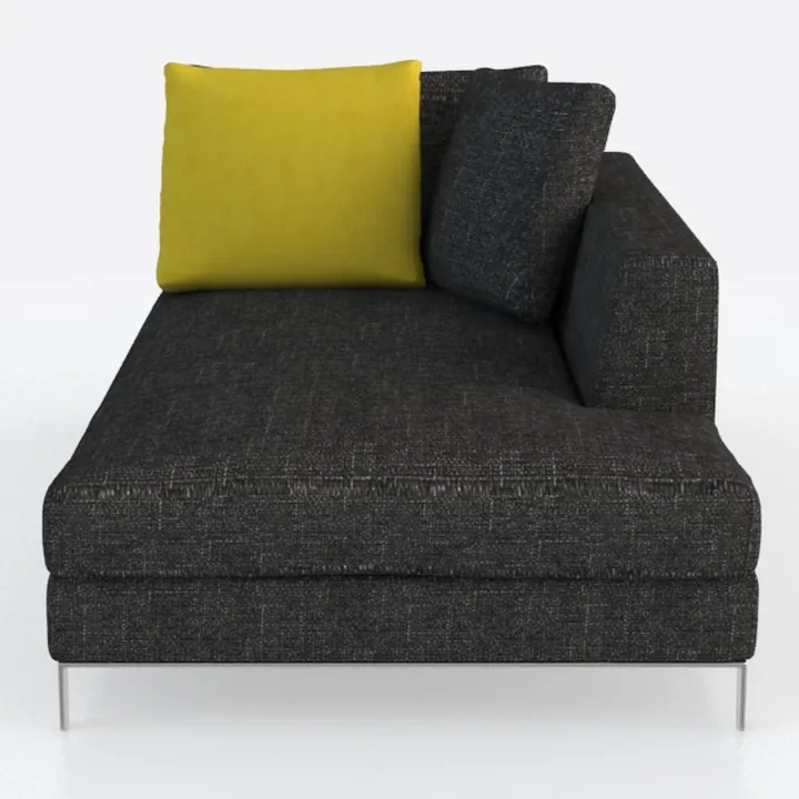Chaise Longue Black Fabric Home Chaise
