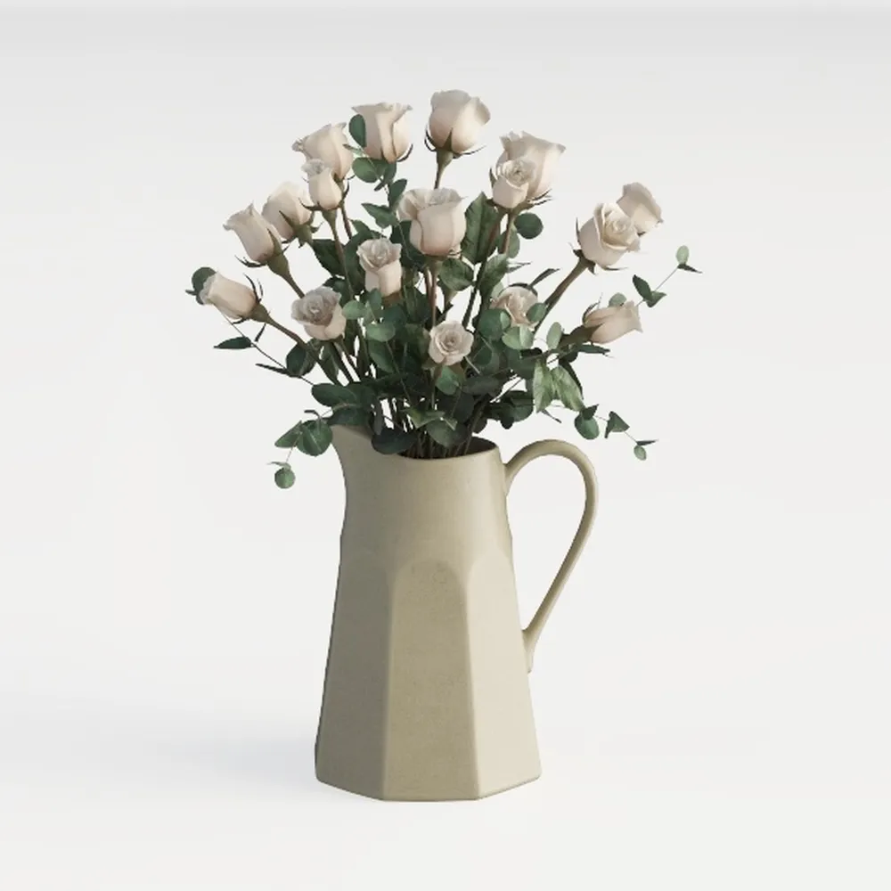 SIDUCAL Rustic Ceramic Farmhouse Flower Vase