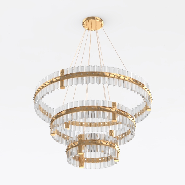 EGM 2 Tier Gold Wagon Wheel Chandelier 54-Light,